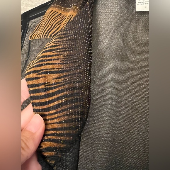 Fashion Gold see through Sheer Mesh 90’s 2000’s Y2K Vintage Long Sleeve Kimono - Picture 4 of 10